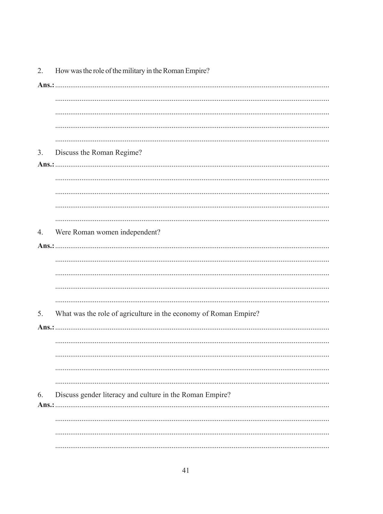 Tripura Board Class 11 History English Version Workbooks - Page 41