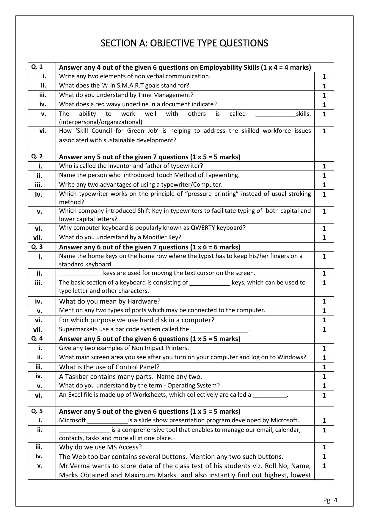 CBSE Class 11: TYPOGRAPHY & COMPUTER APPLICATION 2024 Sample Paper ...