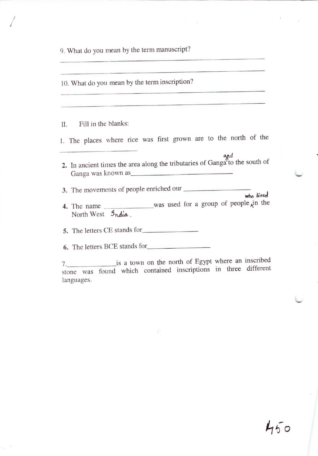 social science assignment class 6