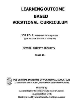 AHSEC 1st Year Private Security Syllabus