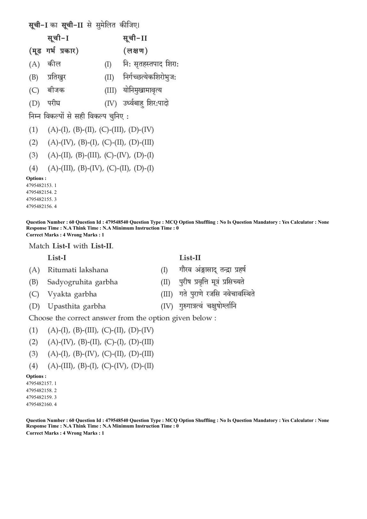 AIAPGET 2023 Ayurveda Question Paper - Page 43