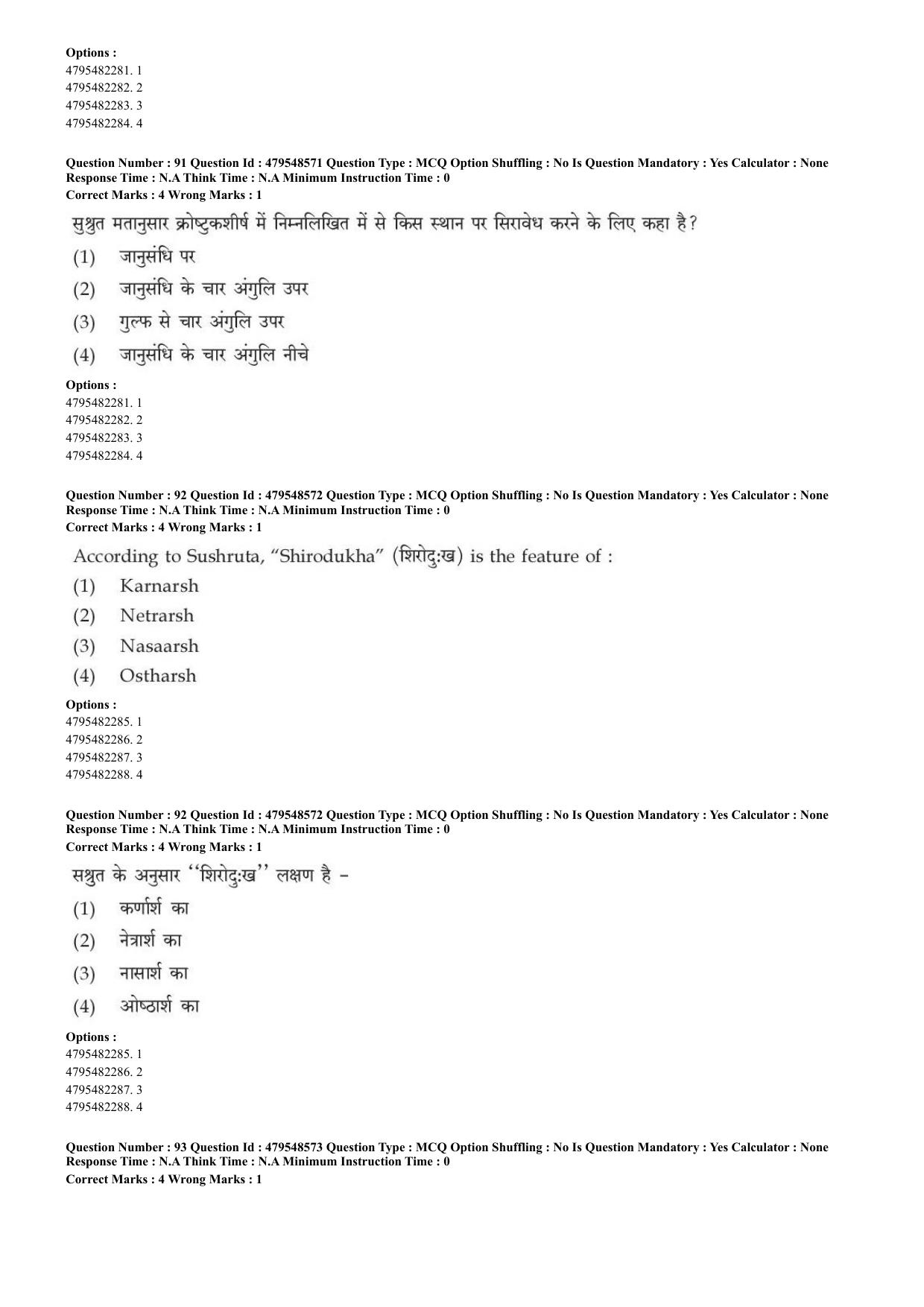 AIAPGET 2023 Ayurveda Question Paper - Page 67