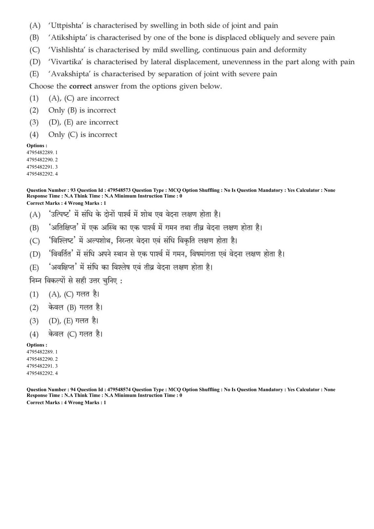 AIAPGET 2023 Ayurveda Question Paper - Page 68