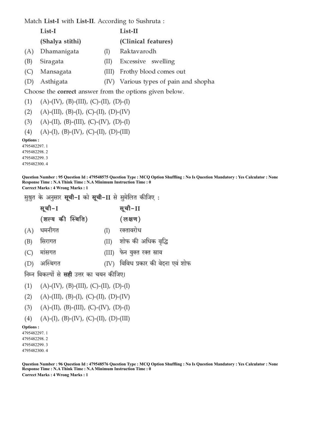 AIAPGET 2023 Ayurveda Question Paper - Page 70