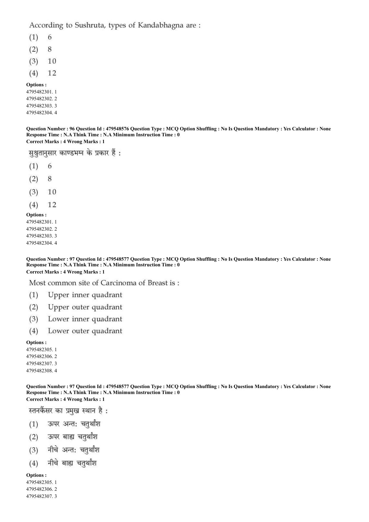 AIAPGET 2023 Ayurveda Question Paper - Page 71