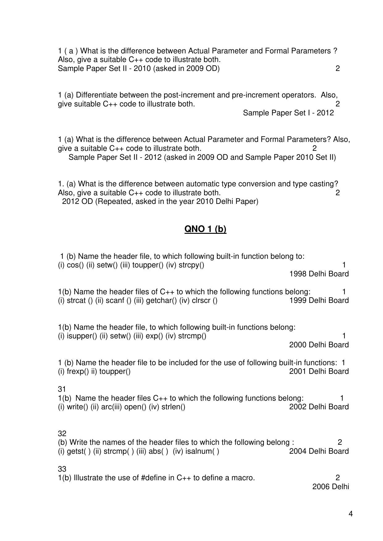 CBSE Worksheets for Class 11 Information Practices Previous year question bank Assignment - Page 4