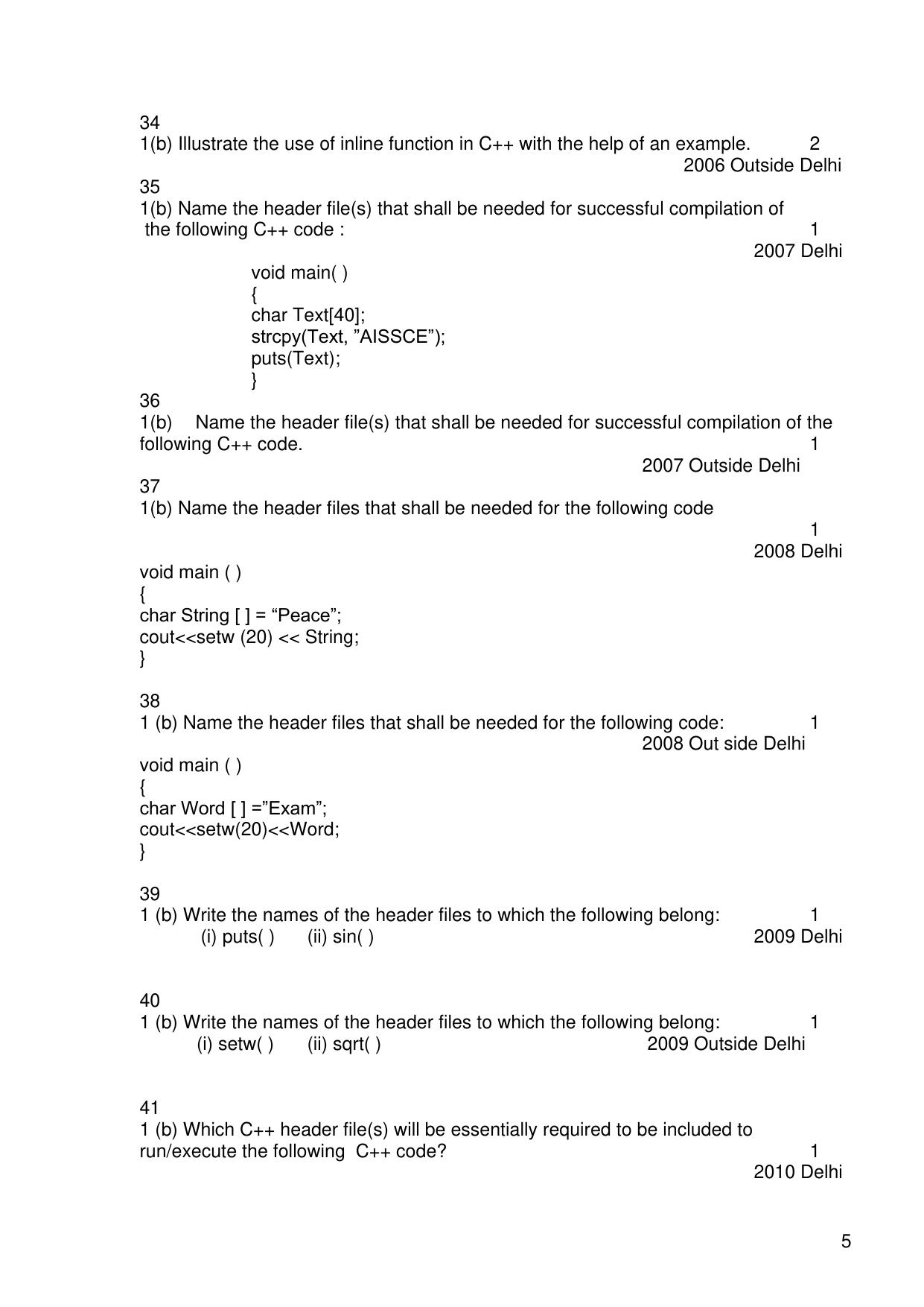 CBSE Worksheets for Class 11 Information Practices Previous year question bank Assignment - Page 5