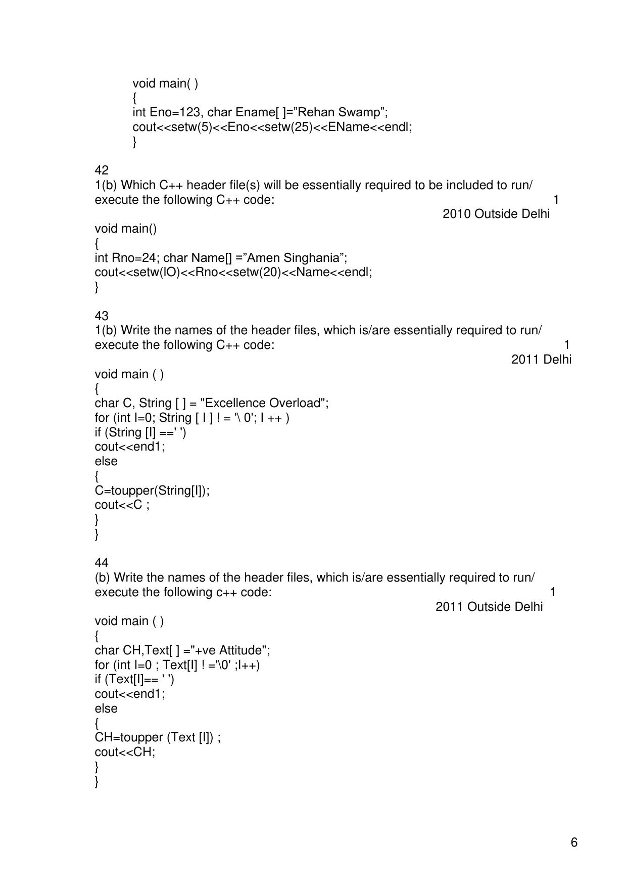 CBSE Worksheets for Class 11 Information Practices Previous year question bank Assignment - Page 6