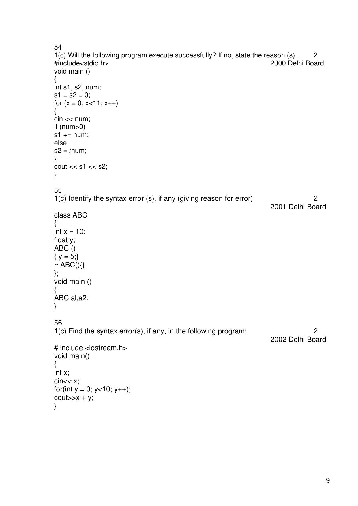 CBSE Worksheets for Class 11 Information Practices Previous year question bank Assignment - Page 9