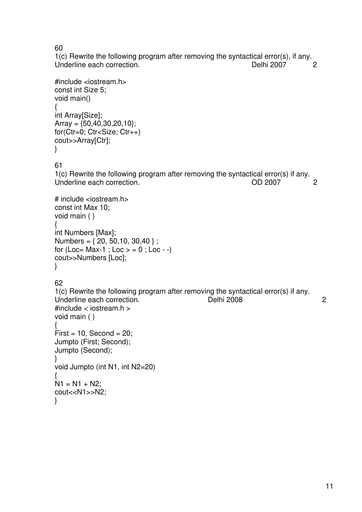 CBSE Worksheets for Class 11 Information Practices Previous year question bank Assignment - Page 11