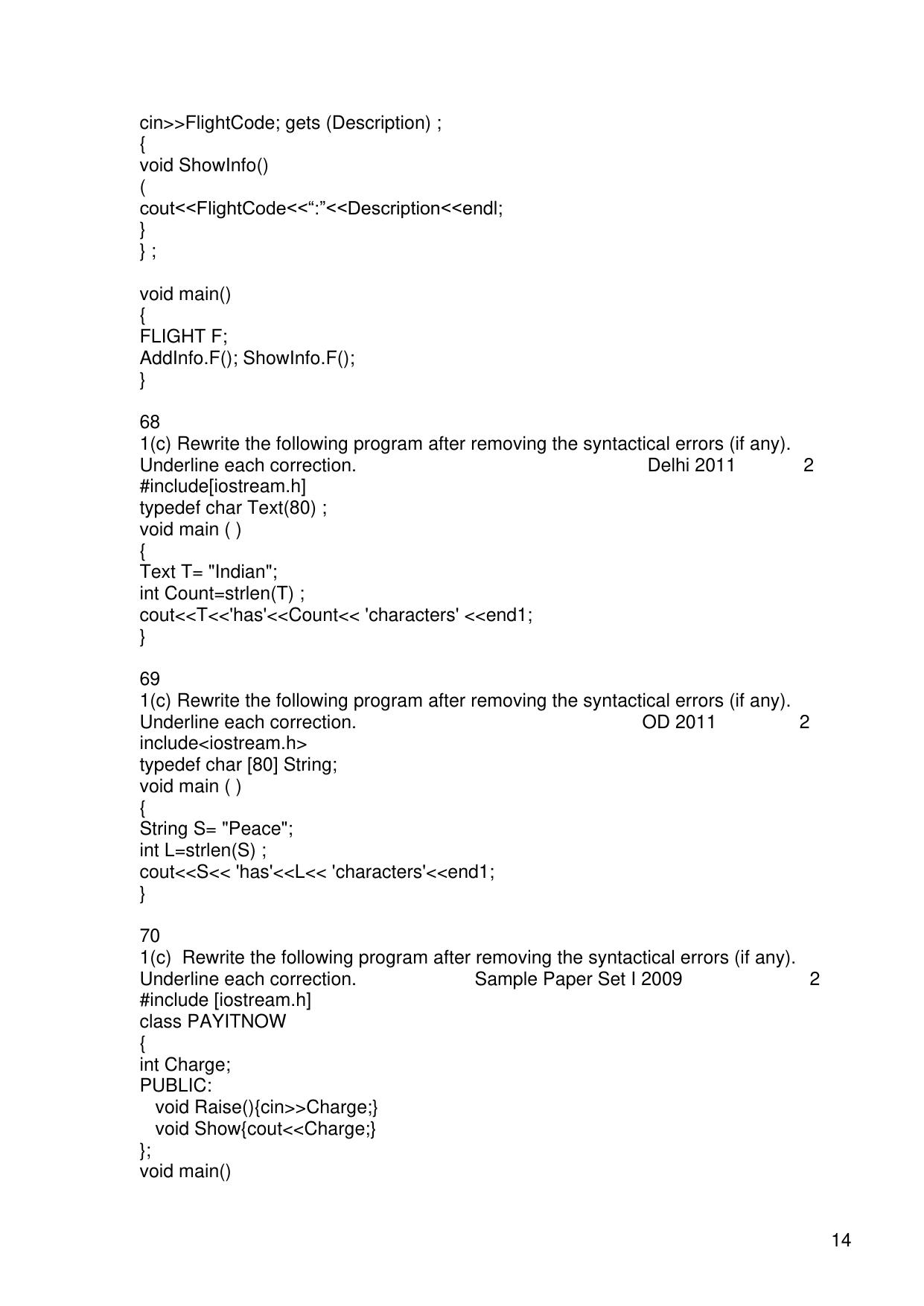 CBSE Worksheets for Class 11 Information Practices Previous year question bank Assignment - Page 14