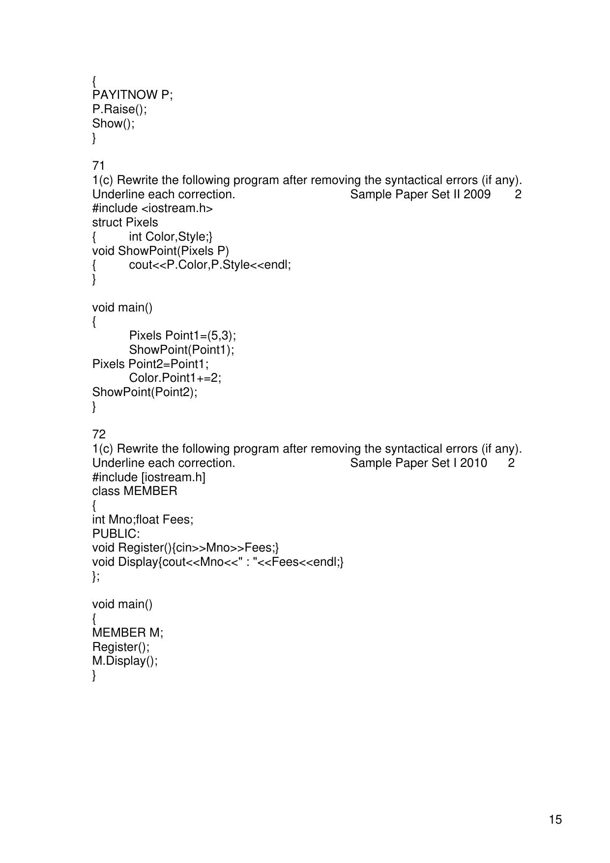 CBSE Worksheets for Class 11 Information Practices Previous year question bank Assignment - Page 15