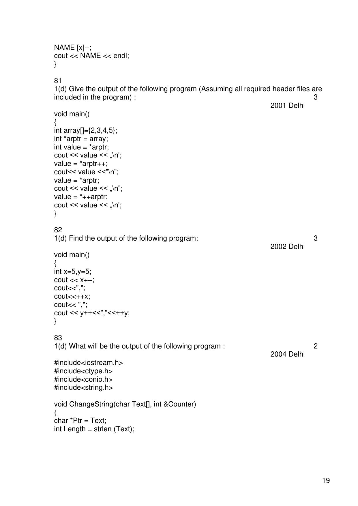 CBSE Worksheets for Class 11 Information Practices Previous year question bank Assignment - Page 19