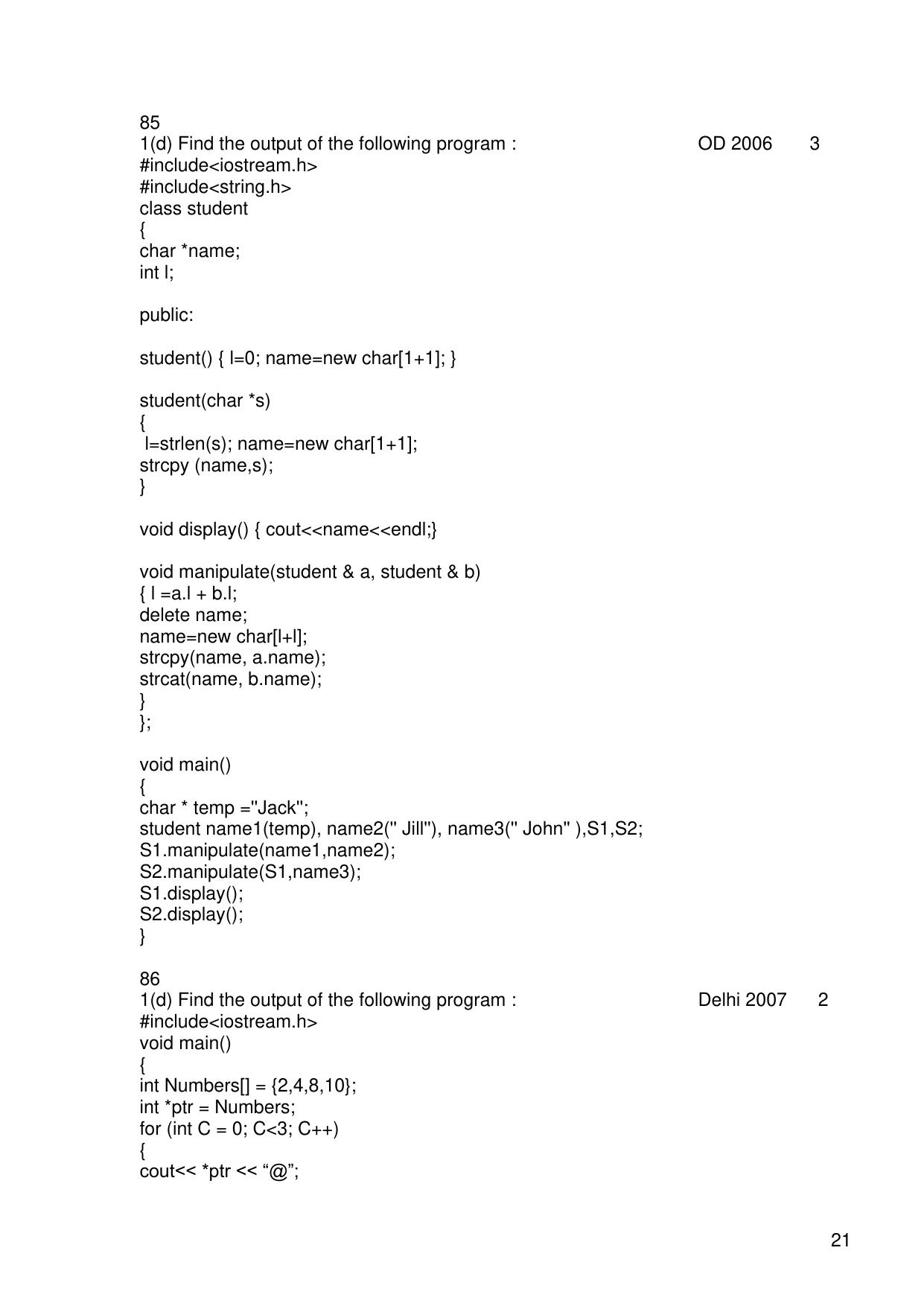 CBSE Worksheets for Class 11 Information Practices Previous year question bank Assignment - Page 21