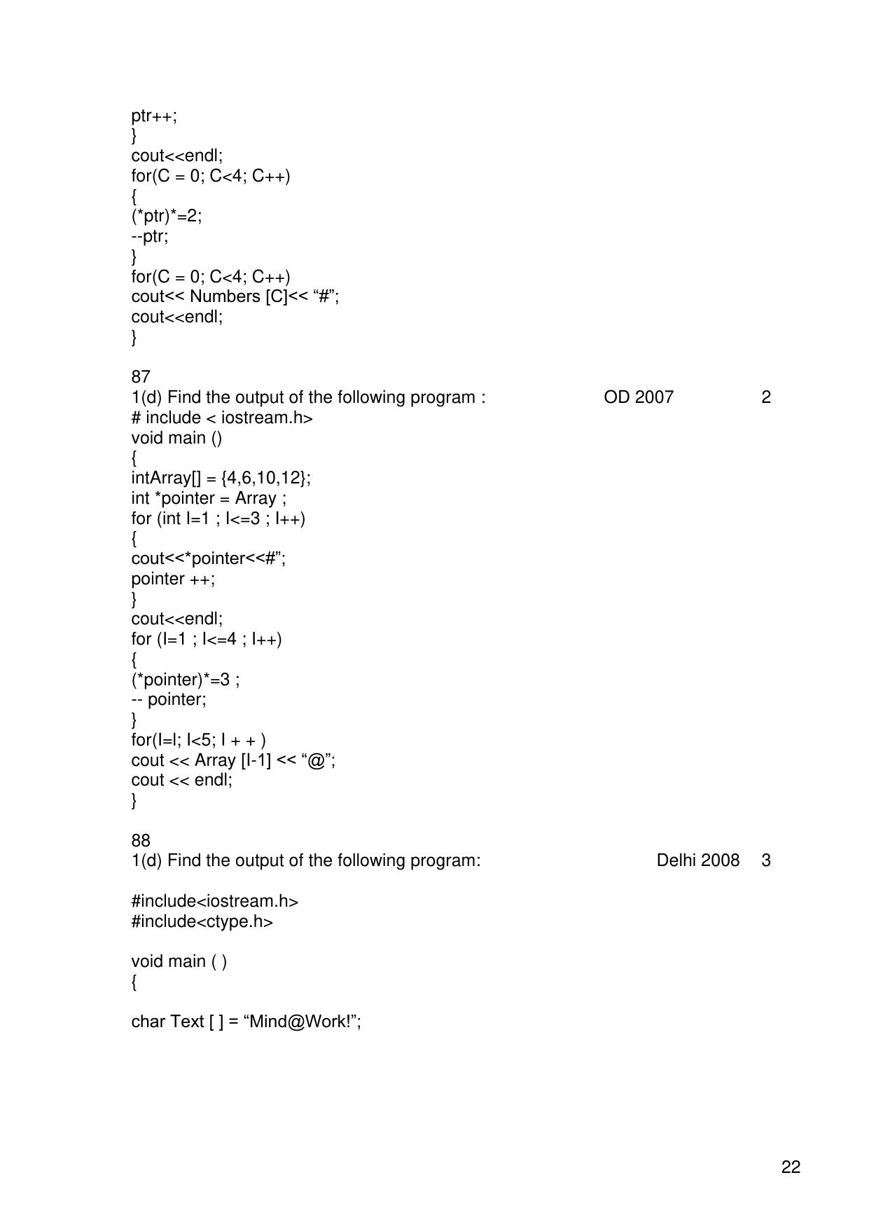 CBSE Worksheets for Class 11 Information Practices Previous year question bank Assignment - Page 22