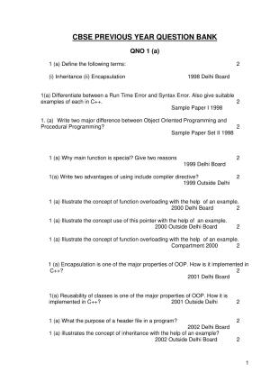 CBSE Worksheets for Class 11 Information Practices Previous year question bank Assignment
