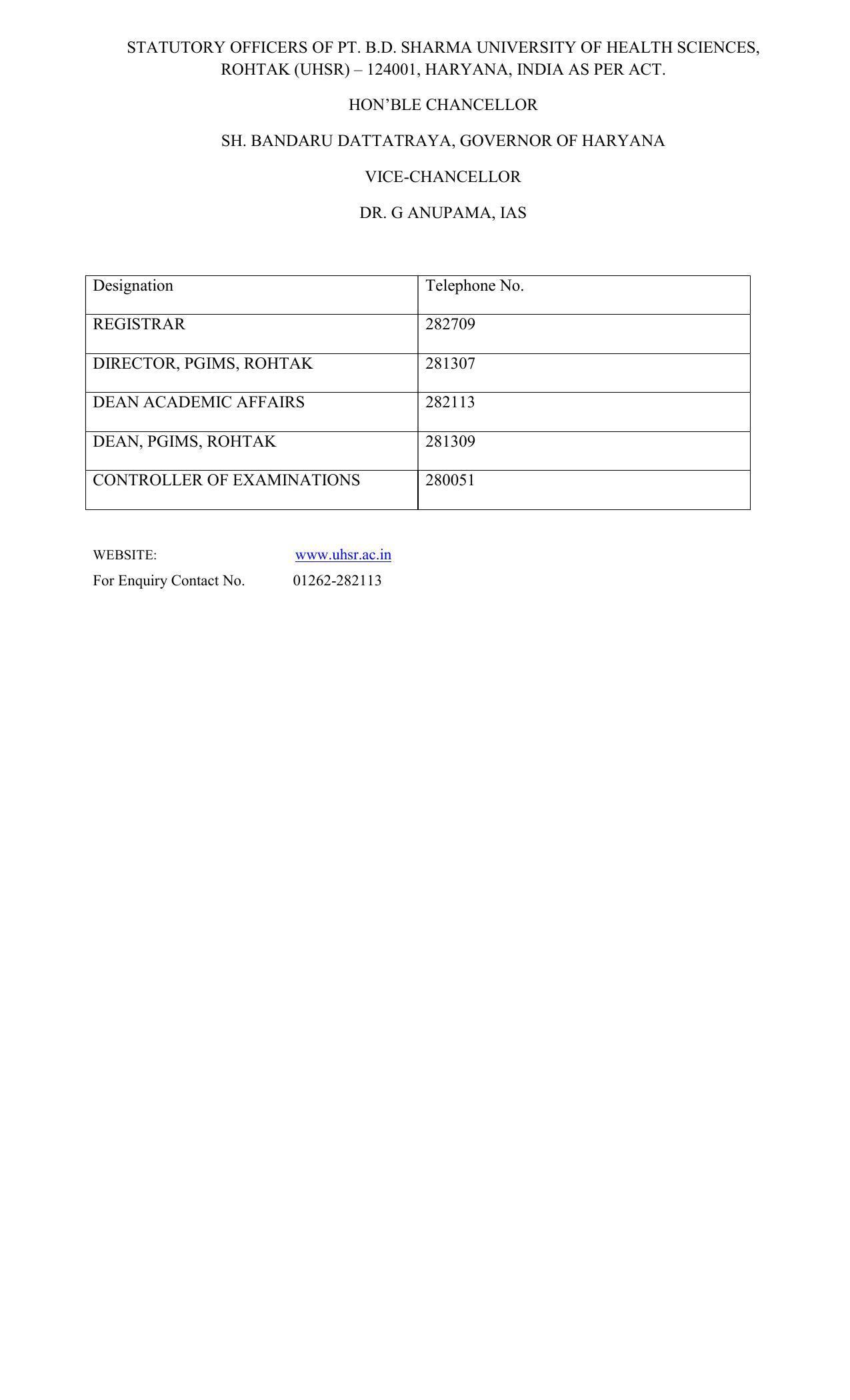 Pandit Bhagwat Dayal Sharma University of Health Sciences Rohtak