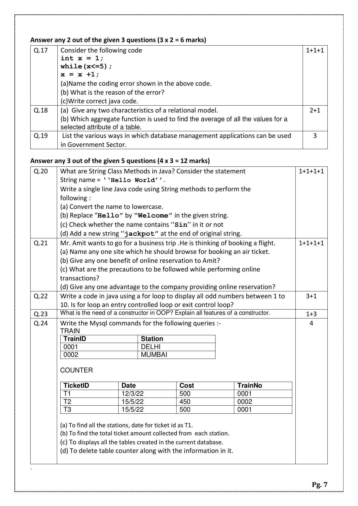 CBSE Class 12 Information Technology Sample Paper - IndCareer Schools