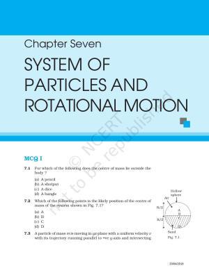 NCERT Exemplar Book for Class 11 Physics: Chapter 6 System of Particles and Rotational Motion