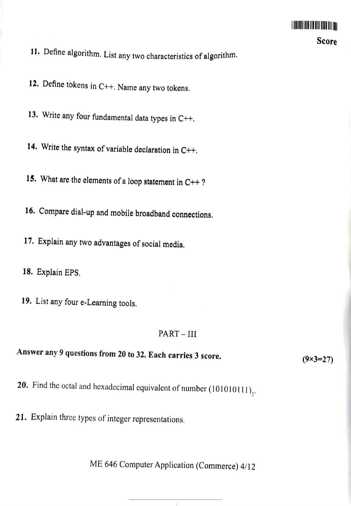 Kerala Plus One 2022 CA (Commerce) Question Papers (Model) - Page 2