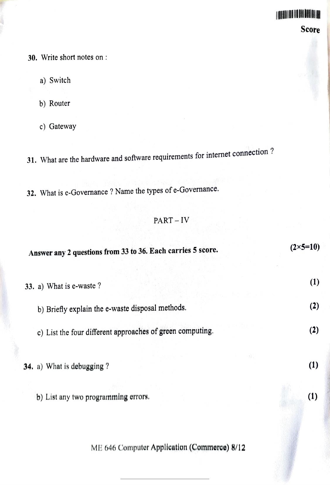 Kerala Plus One 2022 CA (Commerce) Question Papers (Model) - Page 4