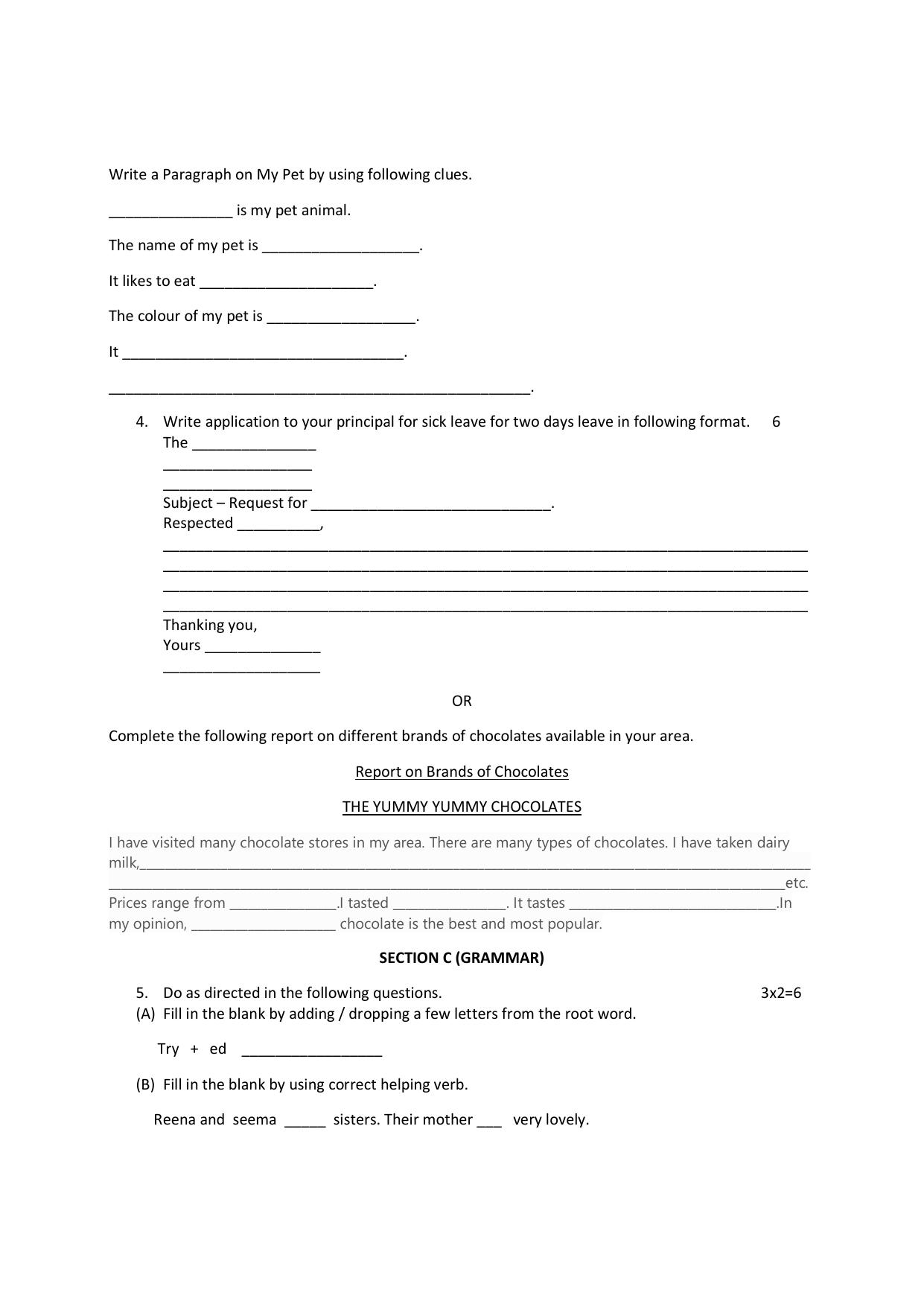 Edudel Class 5 English Sample Question Paper - Page 3