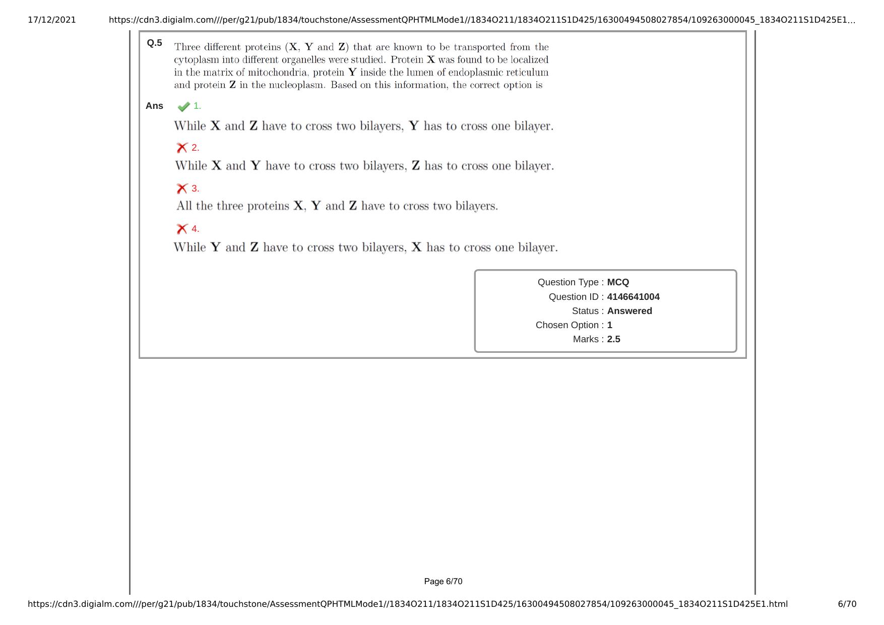 NEST Session I 2021 Question Paper - Page 6