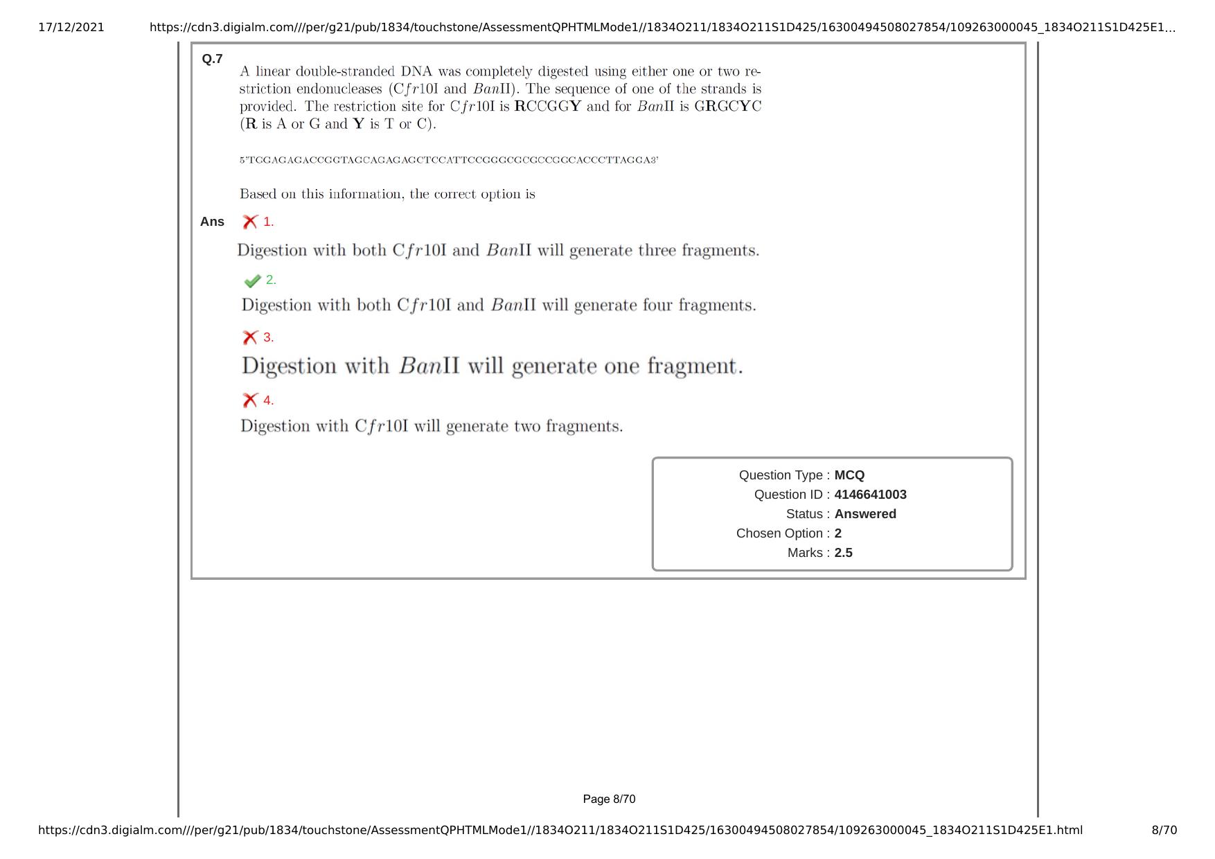 NEST Session I 2021 Question Paper - Page 8