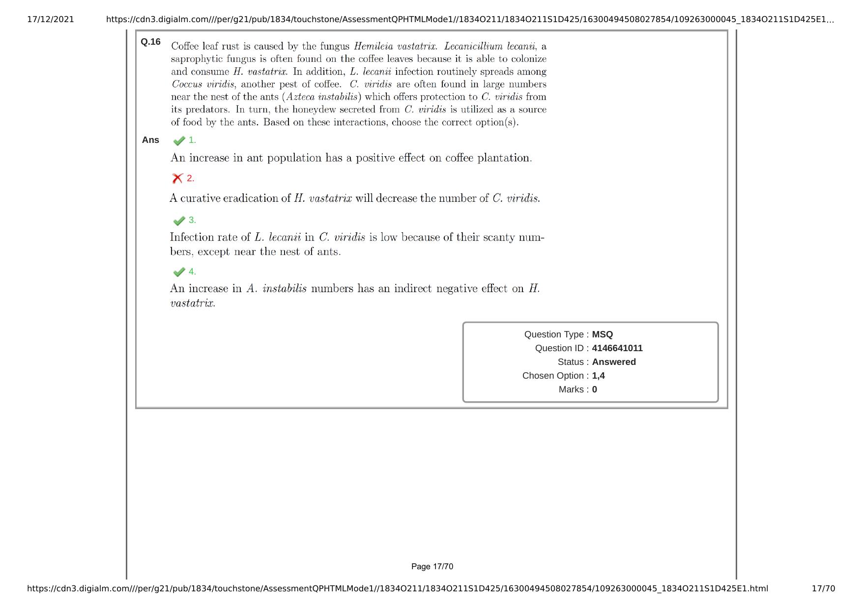 NEST Session I 2021 Question Paper - Page 17