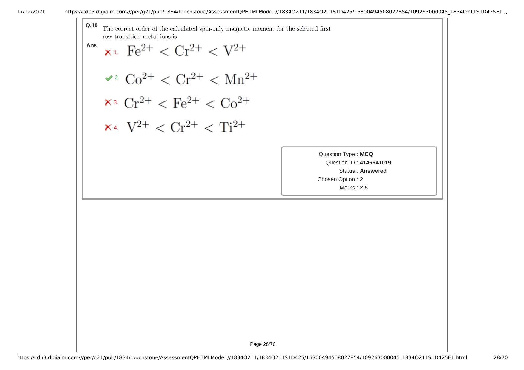 NEST Session I 2021 Question Paper - Page 28