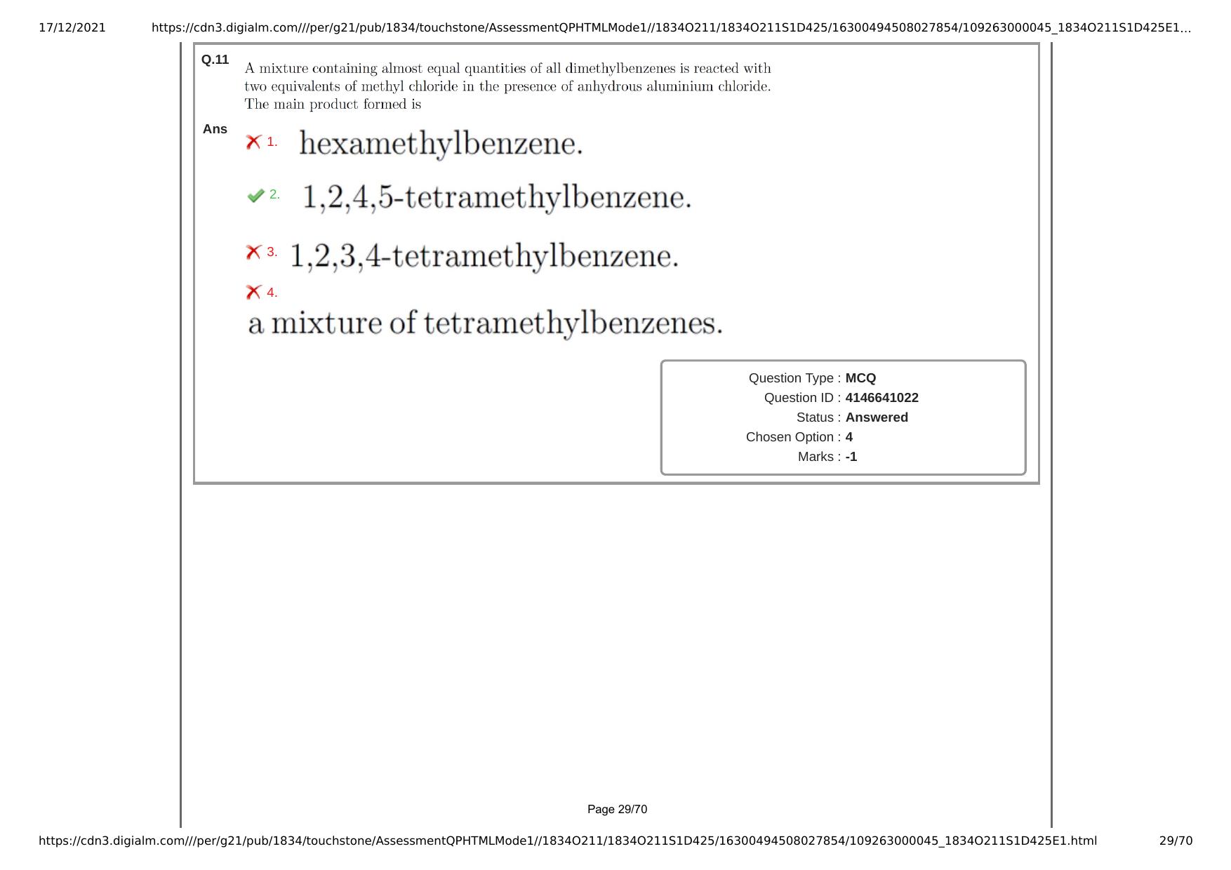 NEST Session I 2021 Question Paper - Page 29