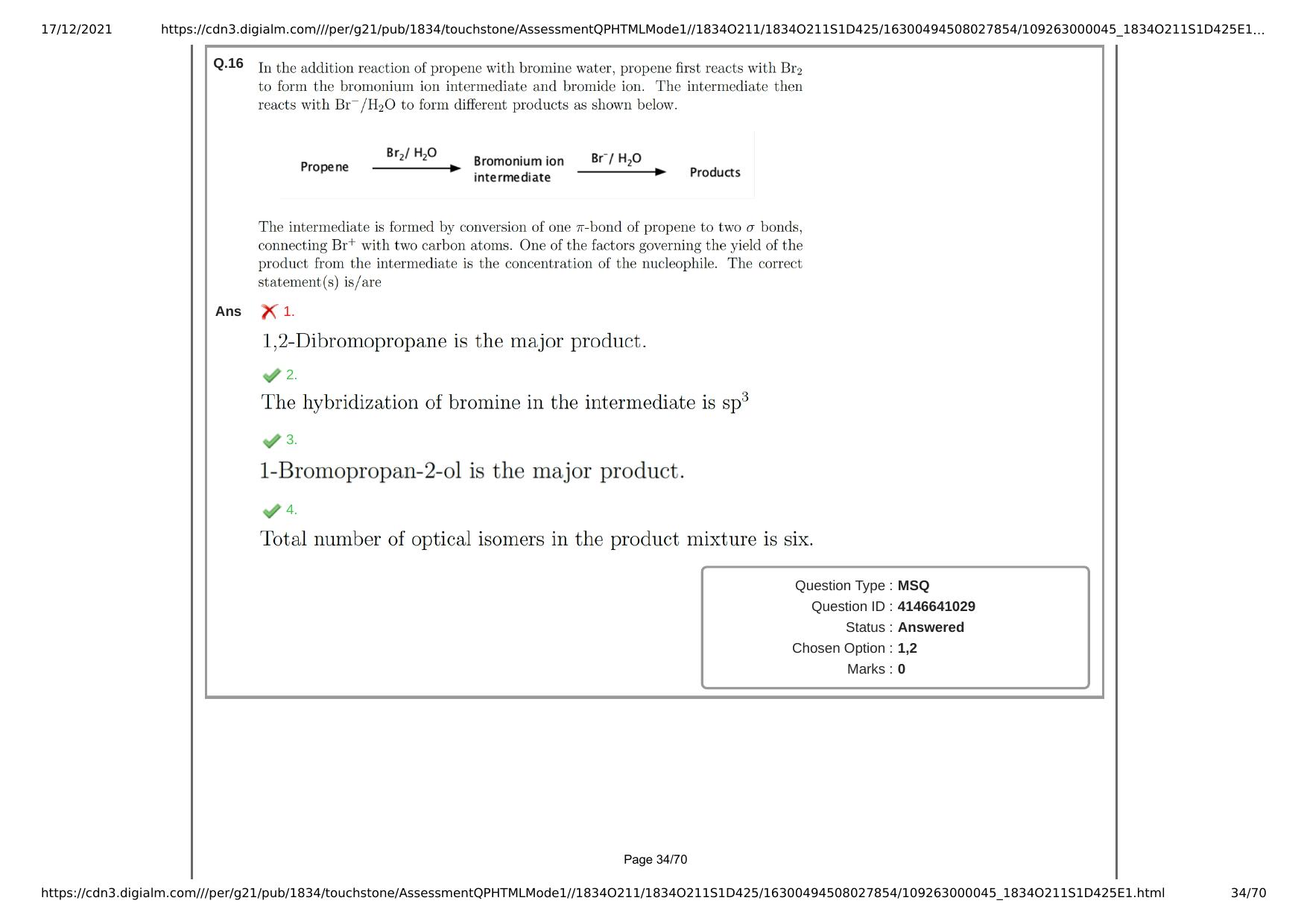 NEST Session I 2021 Question Paper - Page 34