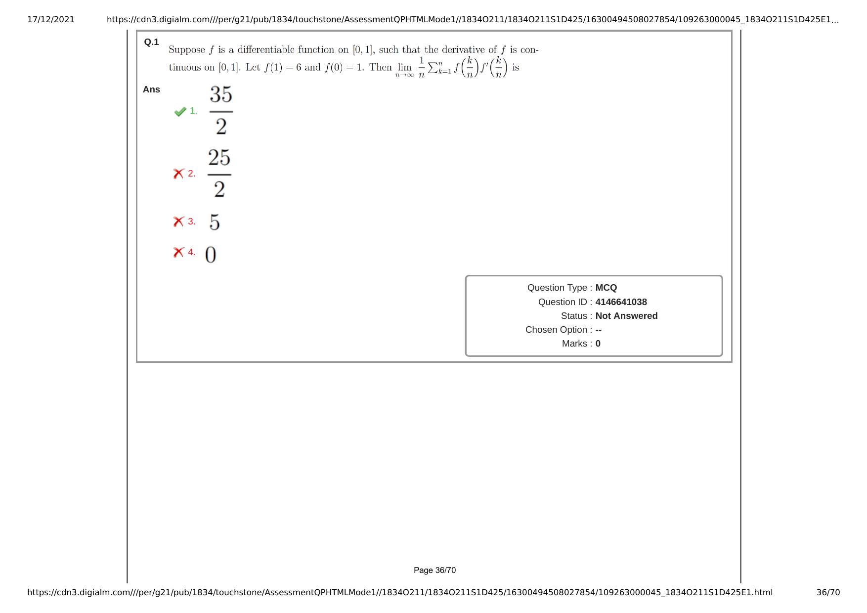 NEST Session I 2021 Question Paper - Page 36