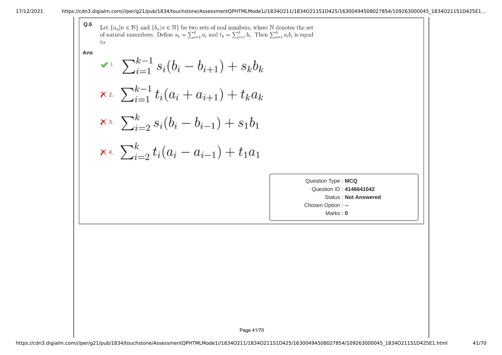 NEST Session I 2021 Question Paper - Page 41