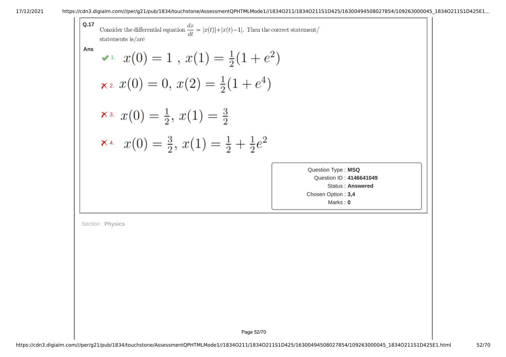 NEST Session I 2021 Question Paper - Page 52