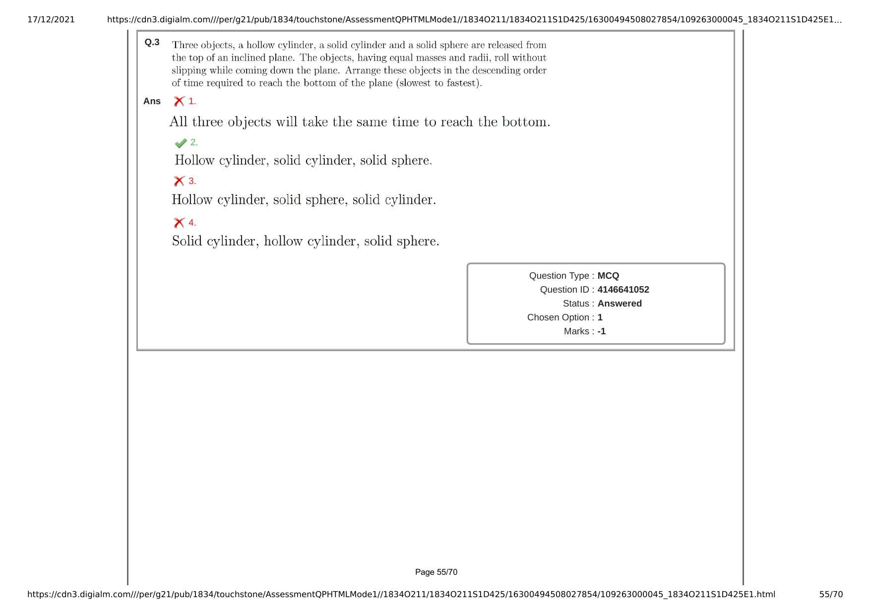 NEST Session I 2021 Question Paper - Page 55