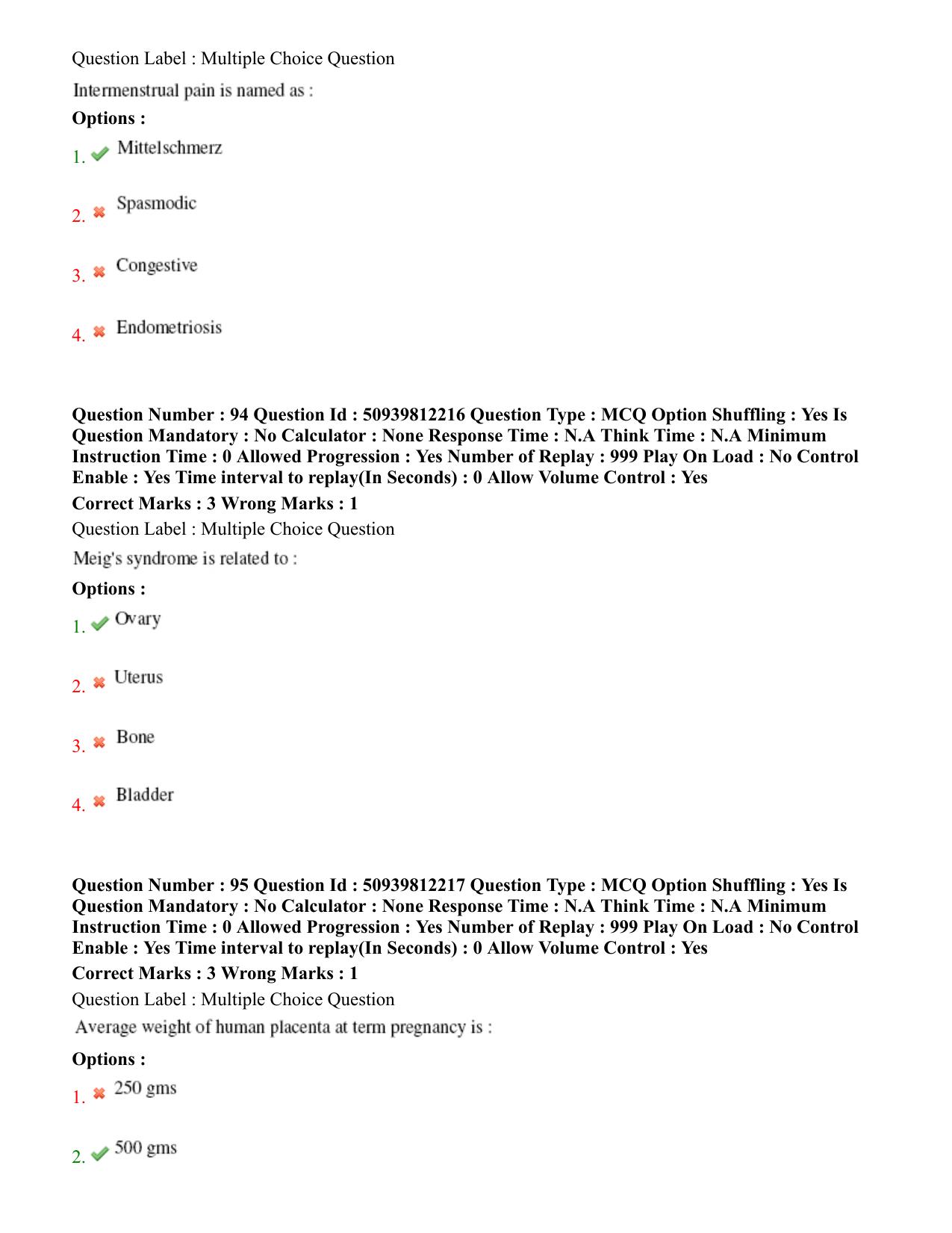 BHU RET Prasuti Tantra 2020 Question Paper  - Page 51