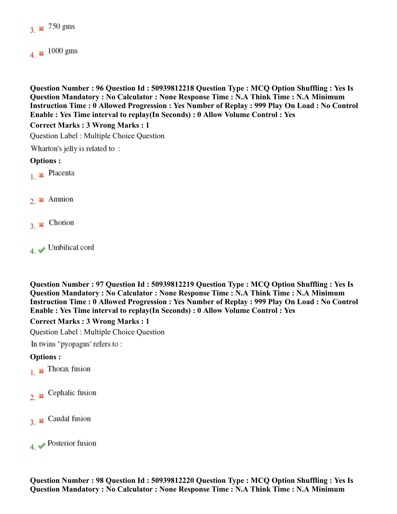BHU RET Prasuti Tantra 2020 Question Paper  - Page 52