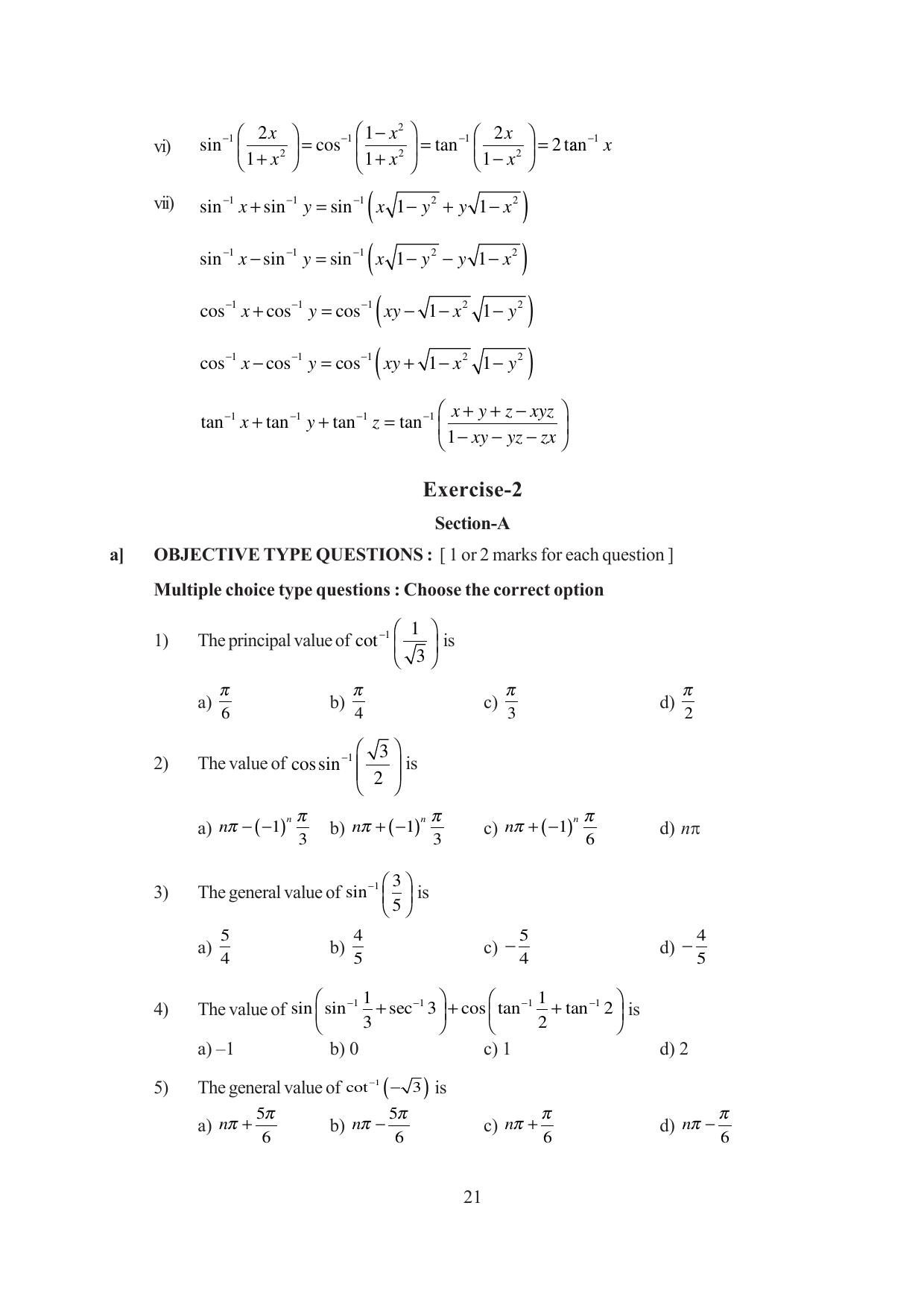 Tripura Board Class 12 Mathematics English Version Workbooks - Page 21