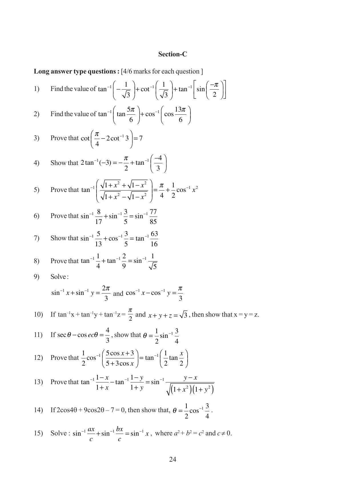 Tripura Board Class 12 Mathematics English Version Workbooks - Page 24