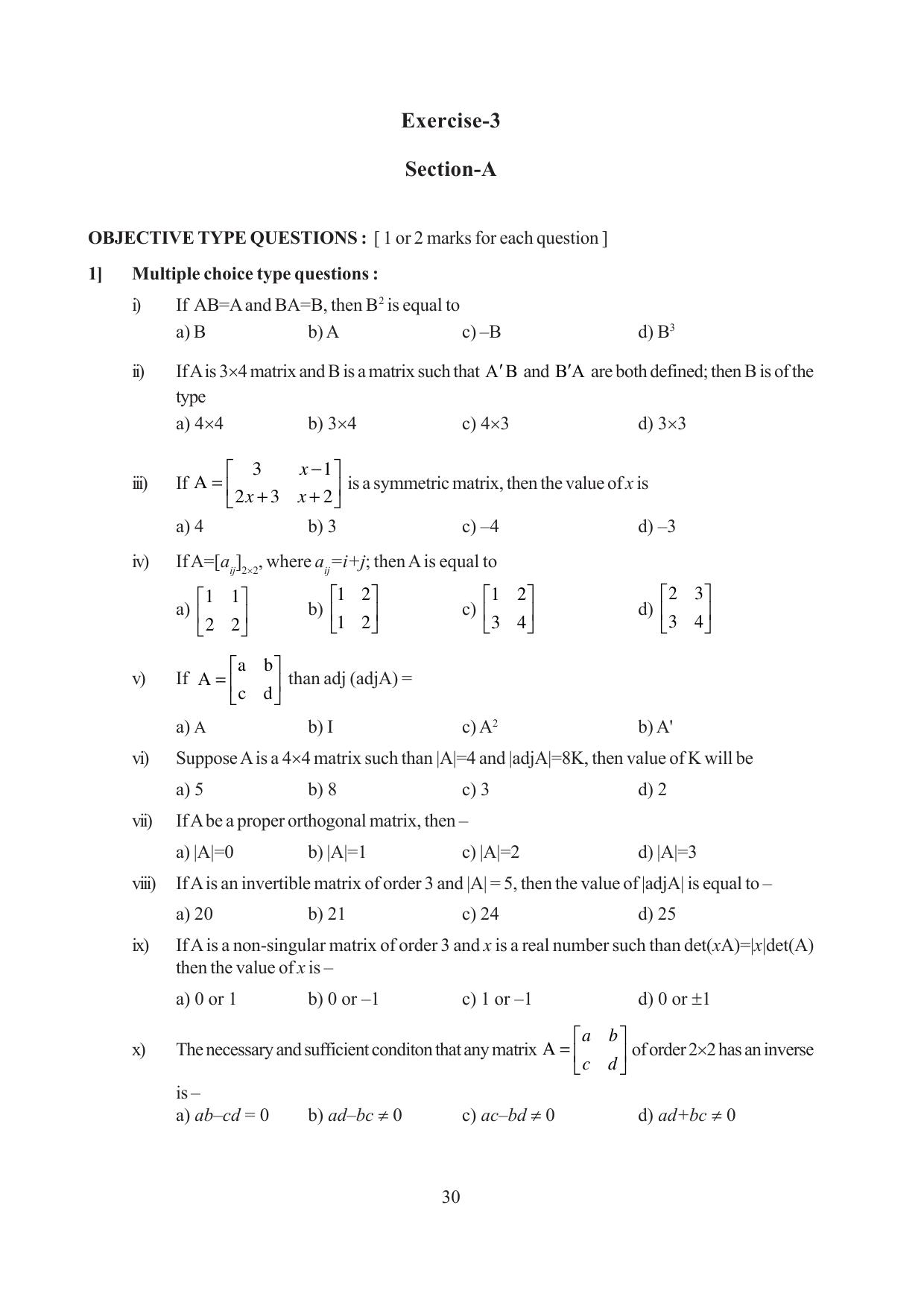 Tripura Board Class 12 Mathematics English Version Workbooks - Page 30