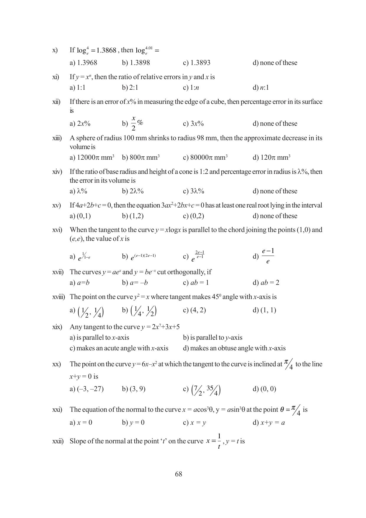 Tripura Board Class 12 Mathematics English Version Workbooks - Page 68