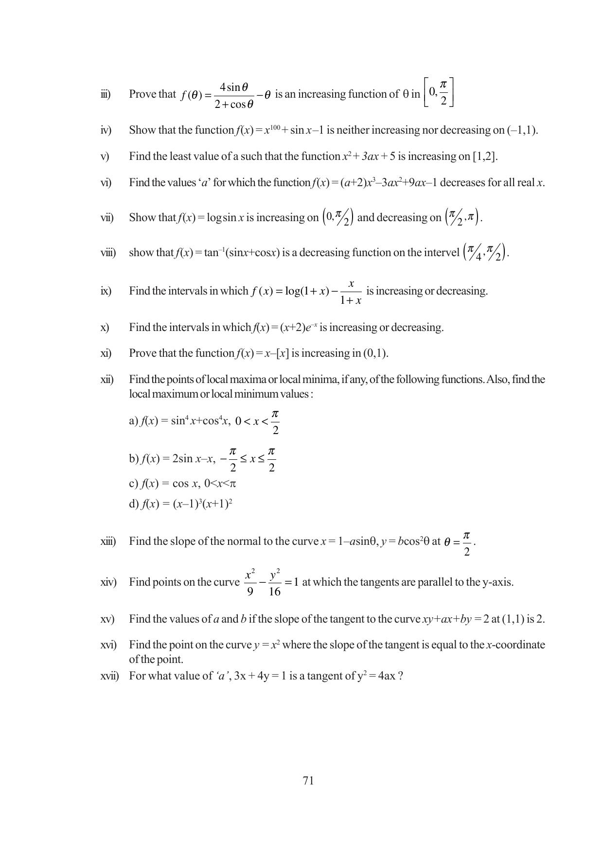 Tripura Board Class 12 Mathematics English Version Workbooks - Page 71