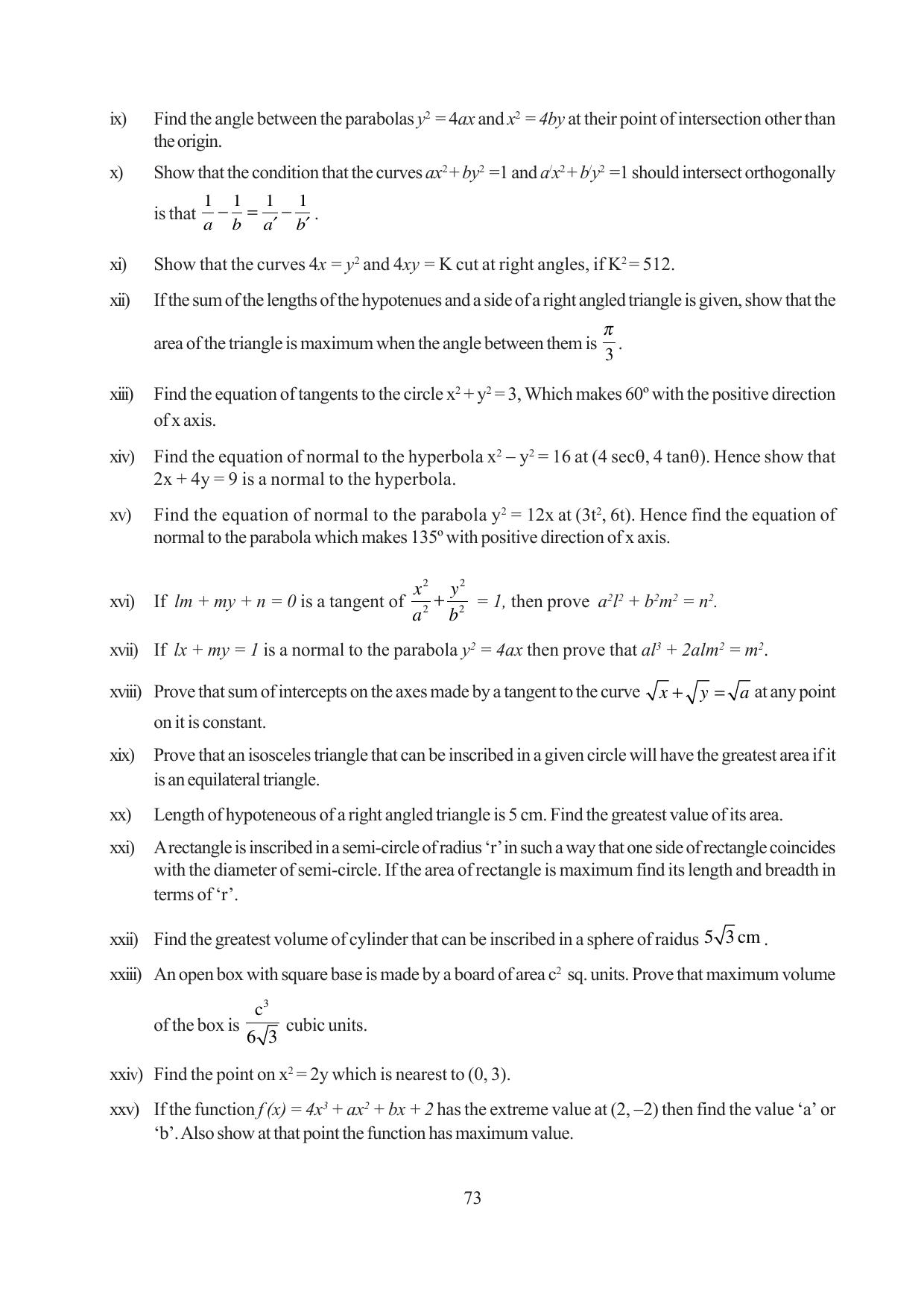 Tripura Board Class 12 Mathematics English Version Workbooks - Page 73