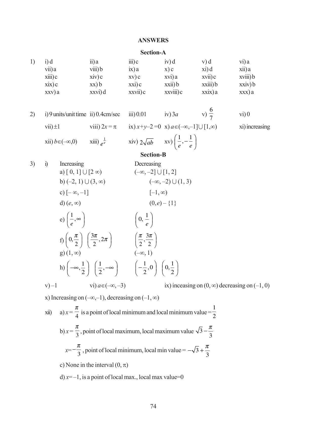 Tripura Board Class 12 Mathematics English Version Workbooks - Page 74