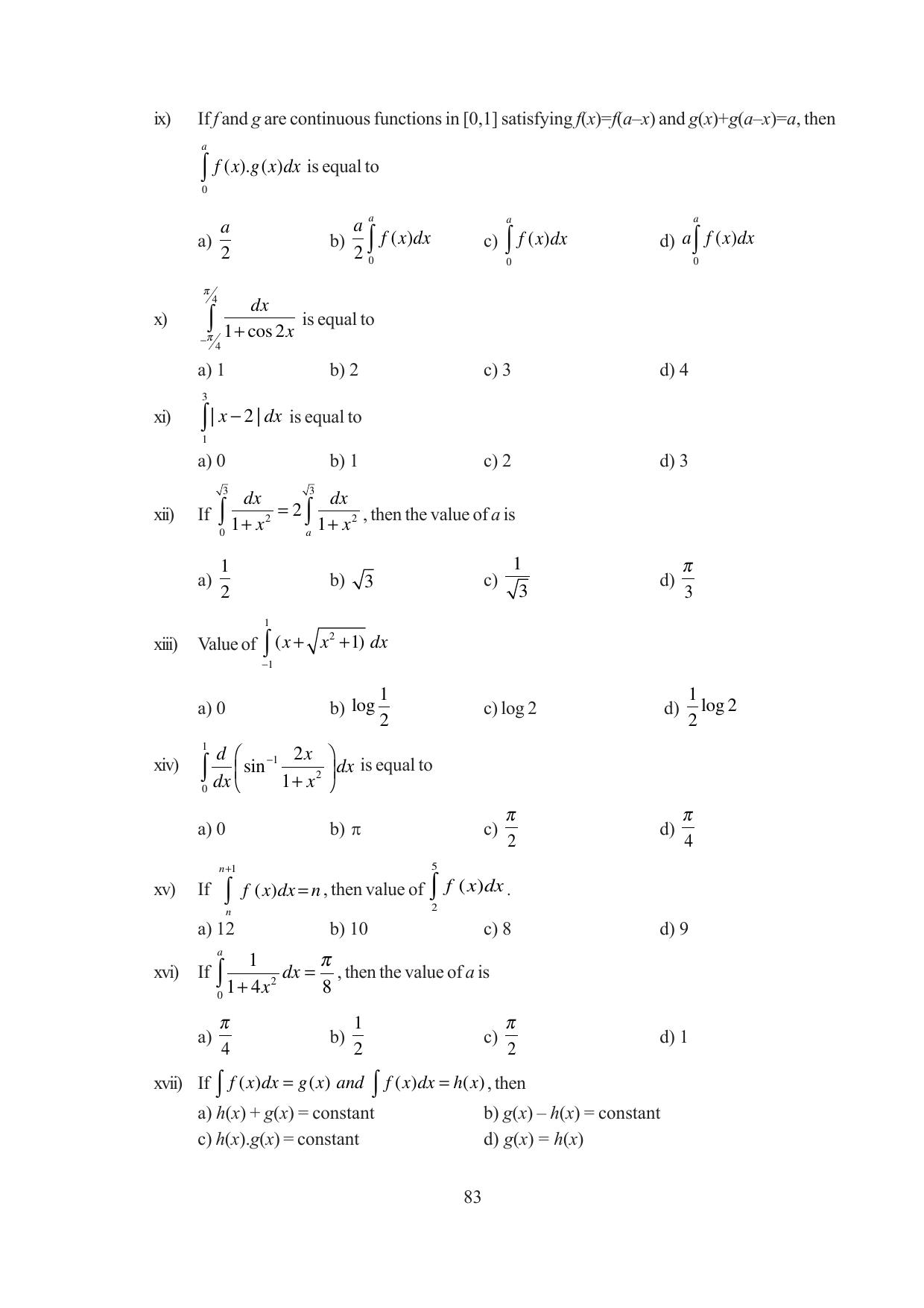 Tripura Board Class 12 Mathematics English Version Workbooks - Page 83