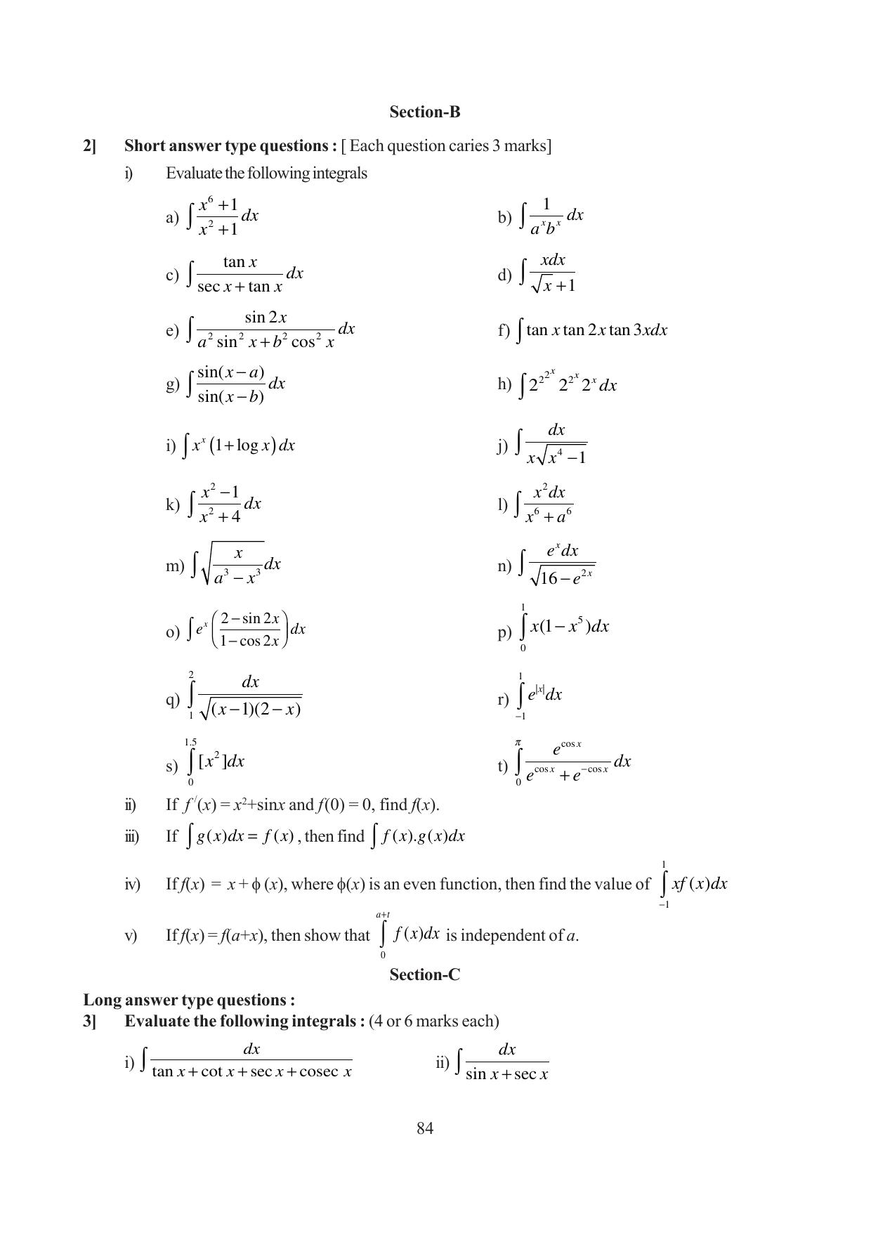 Tripura Board Class 12 Mathematics English Version Workbooks - Page 84