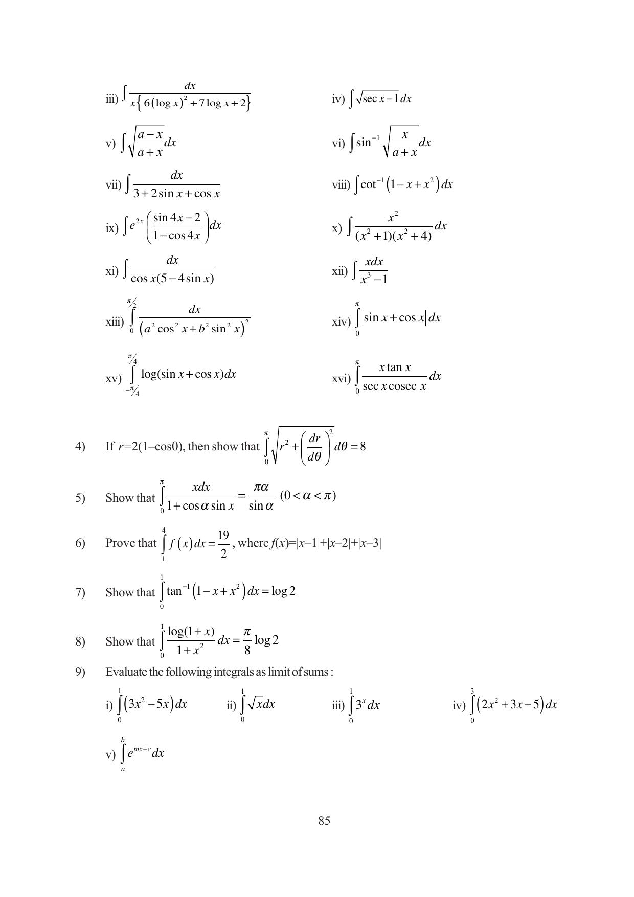 Tripura Board Class 12 Mathematics English Version Workbooks - Page 85