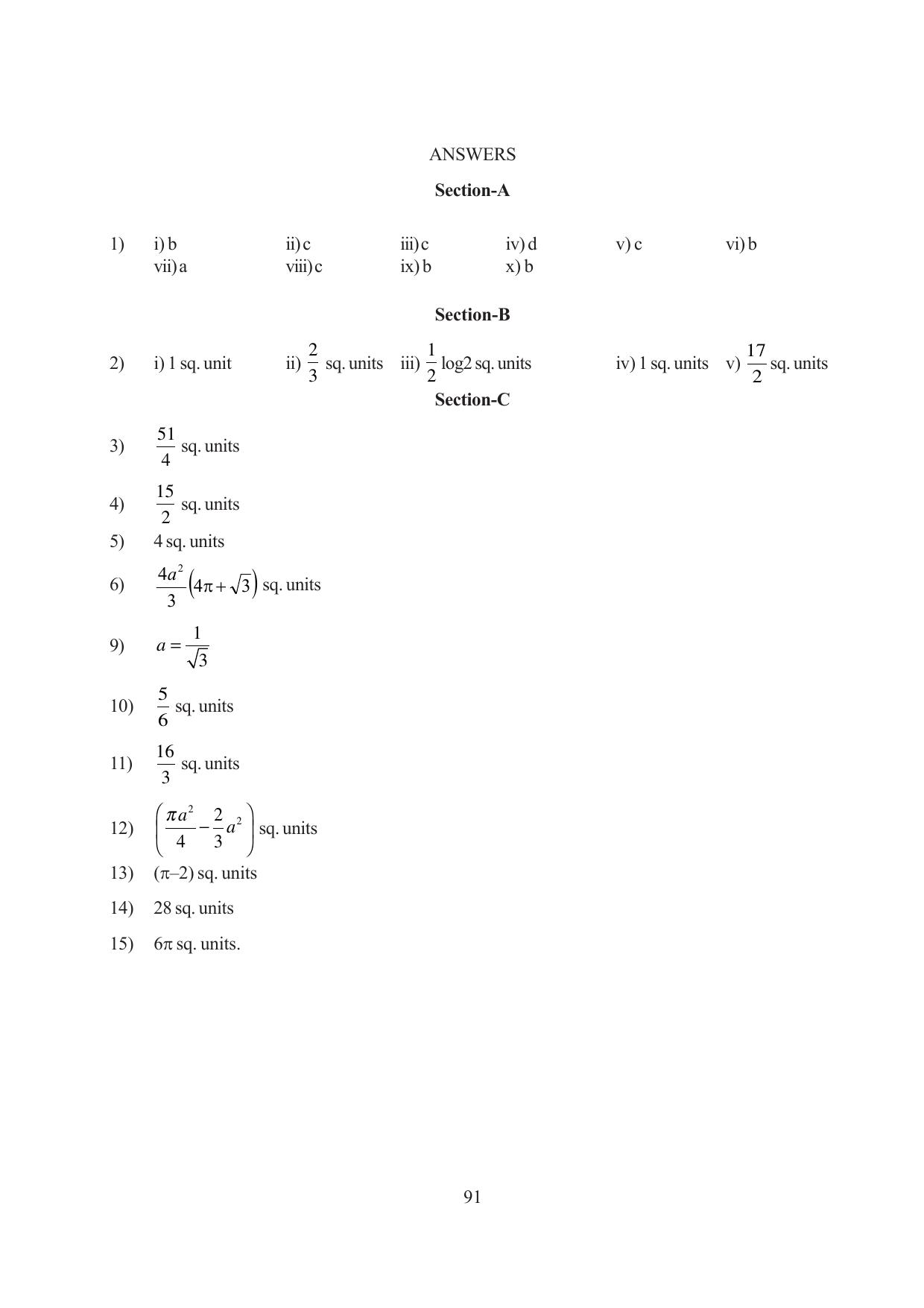 Tripura Board Class 12 Mathematics English Version Workbooks - Page 91