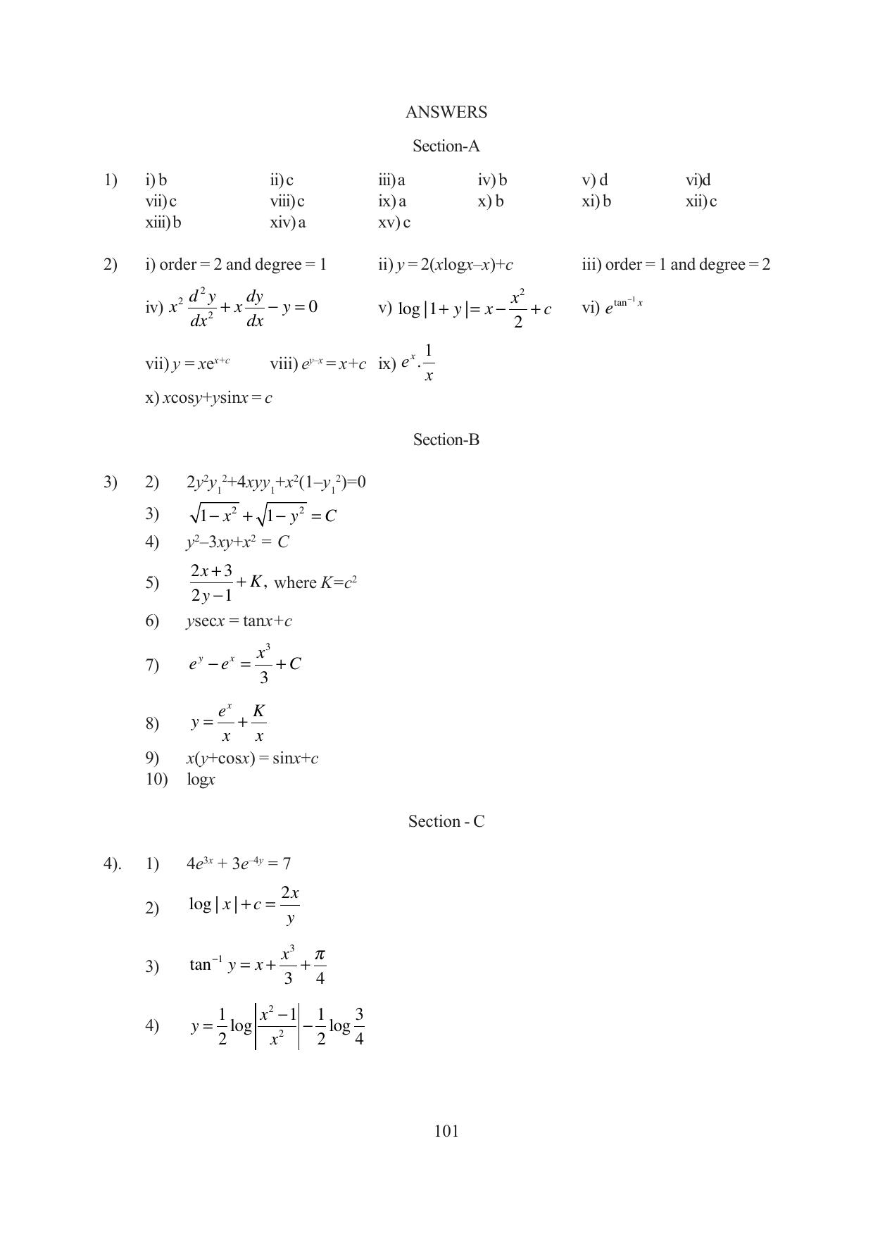 Tripura Board Class 12 Mathematics English Version Workbooks - Page 101